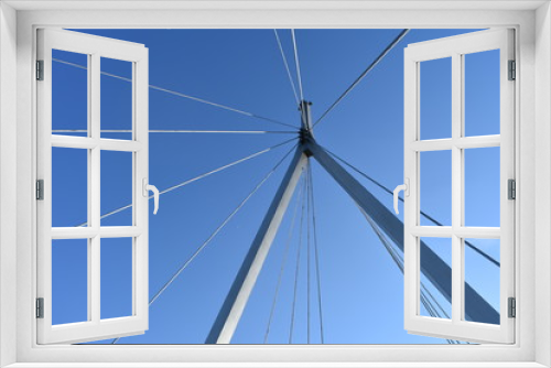 Fototapeta Naklejka Na Ścianę Okno 3D - detail of suspension bridge