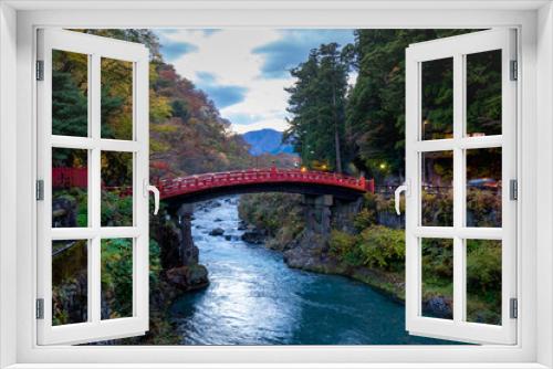 Fototapeta Naklejka Na Ścianę Okno 3D - The Shinkyo Bridge (sacred bridge) is one of Japan's three finest bridges, locate in Nikko Prefecture, Japan