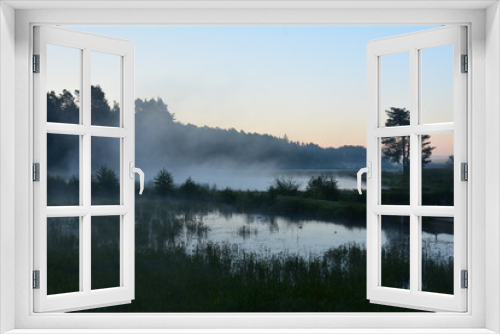 Fototapeta Naklejka Na Ścianę Okno 3D - Nebelschwaden über Weiher