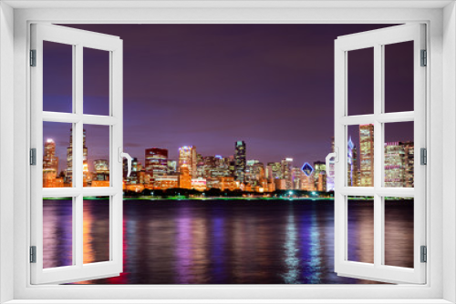 Fototapeta Naklejka Na Ścianę Okno 3D - Chicago Skyline at Night