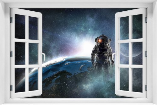 Fototapeta Naklejka Na Ścianę Okno 3D - Astronaut and his mission. Mixed media