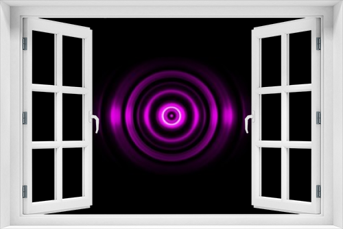 Fototapeta Naklejka Na Ścianę Okno 3D - Dark purple ring with sound waves oscillating, abstract background