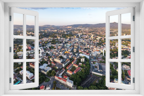 Fototapeta Naklejka Na Ścianę Okno 3D - Aerial shot of Liberec city from hotair balloon