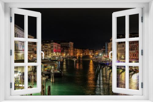 Fototapeta Naklejka Na Ścianę Okno 3D - Canal Grande at night
