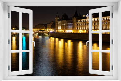 Paris, France - October 21, 2018: Conciergerie and river Seine in Paris