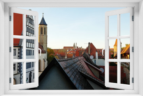 Fototapeta Naklejka Na Ścianę Okno 3D - Rothenburg ob der Tauber Blick über Dächer