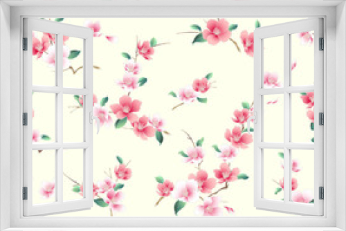 Fototapeta Naklejka Na Ścianę Okno 3D - 日本的な桜の柄