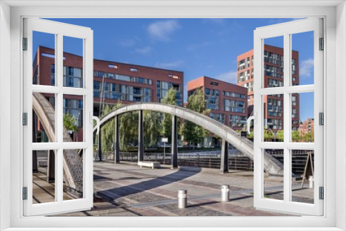Fototapeta Naklejka Na Ścianę Okno 3D - Busanbrücke Hamburg Brooktor Hafen sonnig