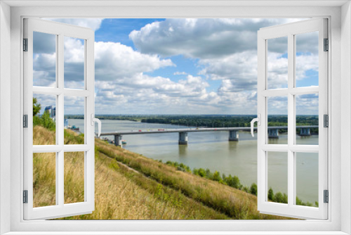 Fototapeta Naklejka Na Ścianę Okno 3D - Russia. Barnaul. Bridge over the Ob river