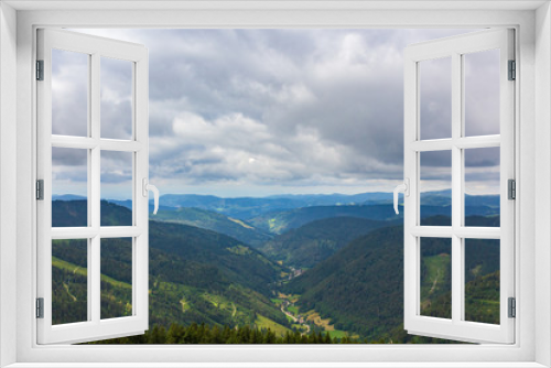 Fototapeta Naklejka Na Ścianę Okno 3D - View from a observation deck at the Feldberg mountain over the Black Forest, Germany