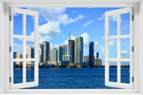 Fototapeta Naklejka Na Ścianę Okno 3D - Miami Towers on Blue Bay