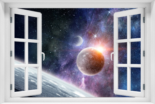 Fototapeta Naklejka Na Ścianę Okno 3D - Space planets and nebula
