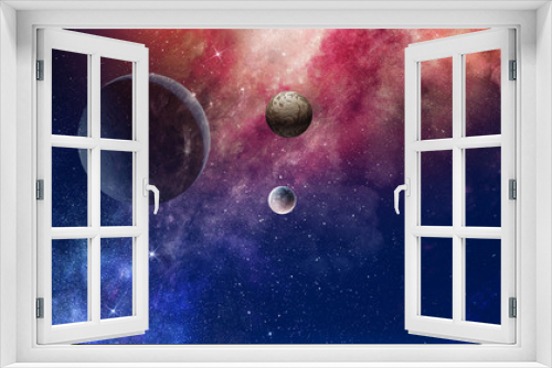 Fototapeta Naklejka Na Ścianę Okno 3D - Space planets and nebula