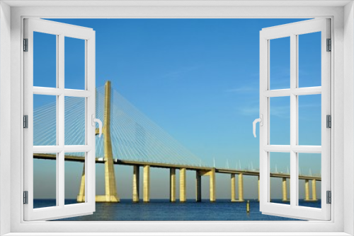 Fototapeta Naklejka Na Ścianę Okno 3D - modern bridge in potuguese town lisbon