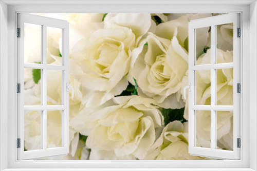 Fototapeta Naklejka Na Ścianę Okno 3D -  White roses background