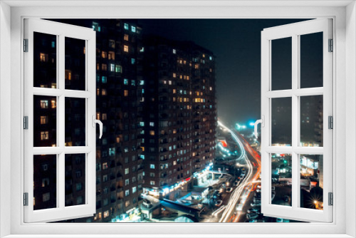 Fototapeta Naklejka Na Ścianę Okno 3D - Night city