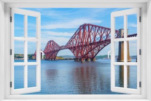 Fototapeta Naklejka Na Ścianę Okno 3D - View of the Forth Bridge, a railway bridge across the Firth of Forth near Edinburgh, Scotland, UK.
