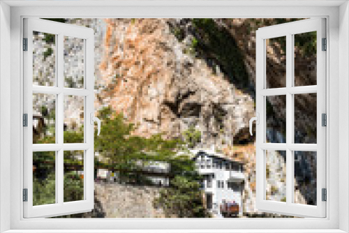 Fototapeta Naklejka Na Ścianę Okno 3D - Blagaj Tekke, Dervish House, in rocks at Buna river, Bosnia And Herzegovina