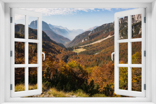 Fototapeta Naklejka Na Ścianę Okno 3D - Scenic view from Mangart pass in Slovenia Alps