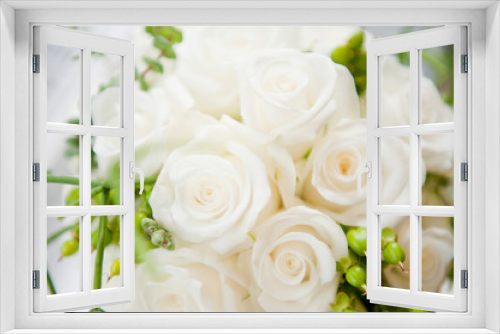 Fototapeta Naklejka Na Ścianę Okno 3D - Beautiful white flower bouqet / wunderschöner weißer Blumenstauß bzw. Brautstauß