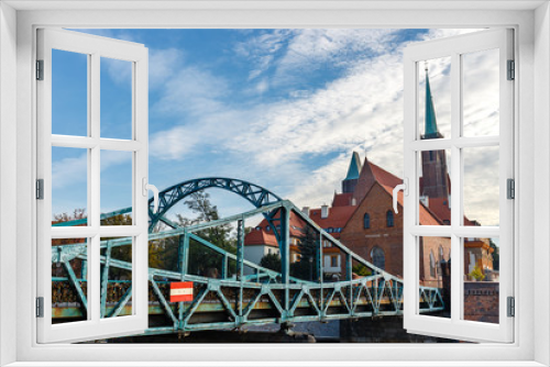 Fototapeta Naklejka Na Ścianę Okno 3D - view of church of the Holy Cross and St Bartholomew  in Wroclaw, Poland