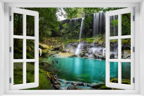 Fototapeta Naklejka Na Ścianę Okno 3D - Beautiful waterfall landscape. Waterfall in forest at phukradung national park in loei province asia southeast asia Thailand