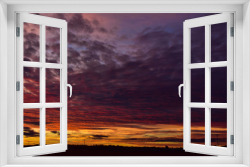 Fototapeta Naklejka Na Ścianę Okno 3D - Sunrise in rural sky, United States, Michigan, The Thumb