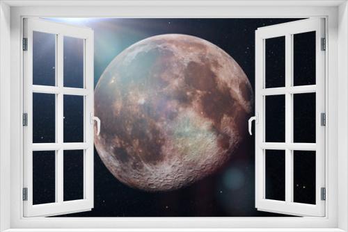 Fototapeta Naklejka Na Ścianę Okno 3D - the Moon lit by the Sun, object in the Solar System