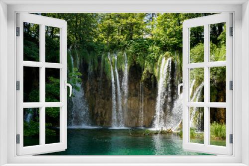 Fototapeta Naklejka Na Ścianę Okno 3D - Waterfalls of one of the most astonishing National Parks of the world, Plitvice Lakes, Croatia. 