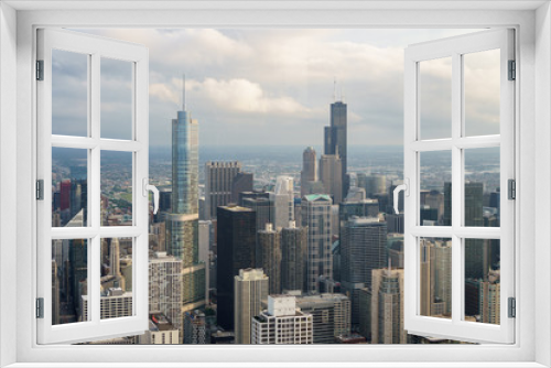 Fototapeta Naklejka Na Ścianę Okno 3D - Chicago skyline at dusk 2