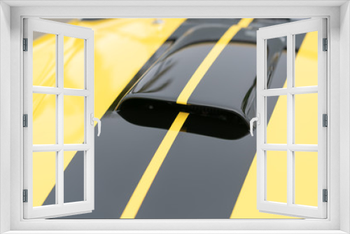Fototapeta Naklejka Na Ścianę Okno 3D - Close up of yellow vintage car air vents