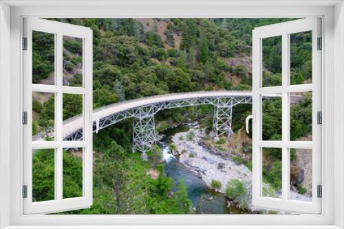 Fototapeta Naklejka Na Ścianę Okno 3D - aerial view of bridges crossing a river