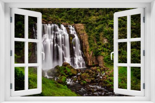 Fototapeta Naklejka Na Ścianę Okno 3D - waterfall in a green valley