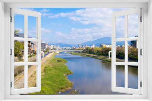 Fototapeta Naklejka Na Ścianę Okno 3D - 晴れた日の鴨川