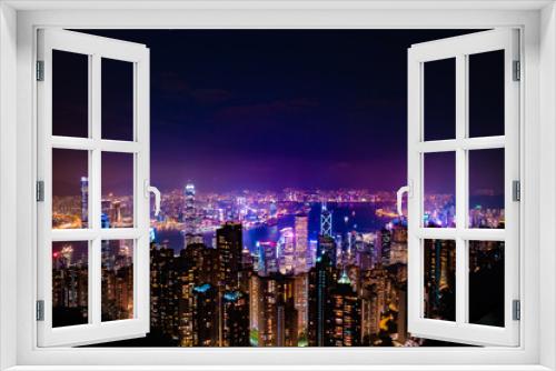 Fototapeta Naklejka Na Ścianę Okno 3D - Hong Kong, China city skyline viewed from above