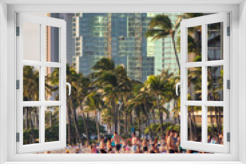 Fototapeta Naklejka Na Ścianę Okno 3D - Waikiki, Hawaii