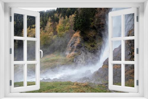Fototapeta Naklejka Na Ścianę Okno 3D - Waterfall Partschins, Partschins, Italy