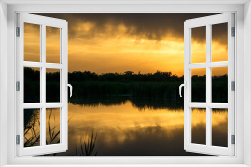 Fototapeta Naklejka Na Ścianę Okno 3D - Sunset in the lagoon