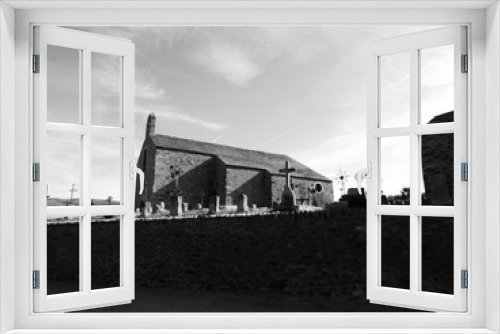 Fototapeta Naklejka Na Ścianę Okno 3D - église d'err noir et blanc