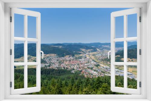 Fototapeta Naklejka Na Ścianę Okno 3D - Germany, Above black forest village Haslach im Kinzigtal in kinzig valley