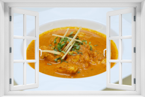 Fototapeta Naklejka Na Ścianę Okno 3D - chicken curry soup with fresh ginger slices