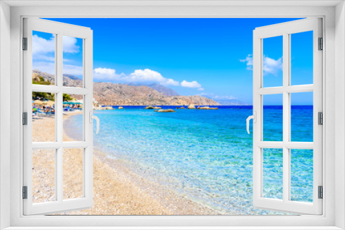 Fototapeta Naklejka Na Ścianę Okno 3D - Azure sea at Apella beach on Karpathos island, Greece