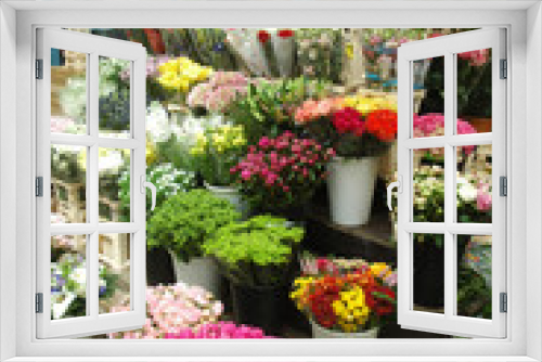 Fototapeta Naklejka Na Ścianę Okno 3D - Fleuriste au marché