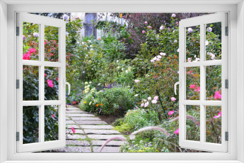 Fototapeta Naklejka Na Ścianę Okno 3D - rose garden