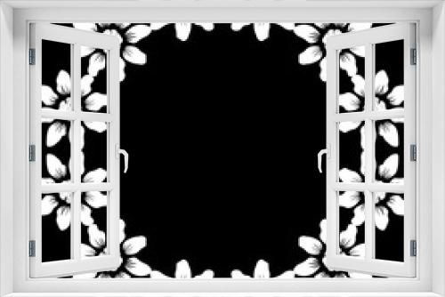 Fototapeta Naklejka Na Ścianę Okno 3D - seamless pattern. Round flower frame