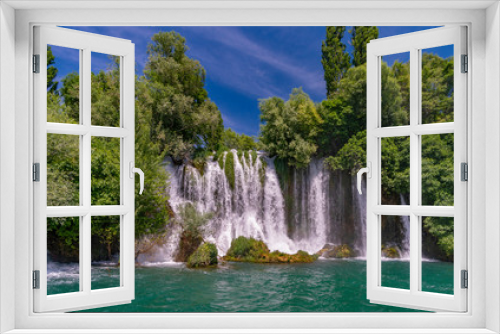 Fototapeta Naklejka Na Ścianę Okno 3D - Wasserfall im Krka Nationalpark/ Kroatien