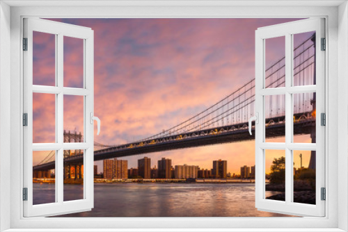 Fototapeta Naklejka Na Ścianę Okno 3D - Manhattan Bridge, New York City, USA