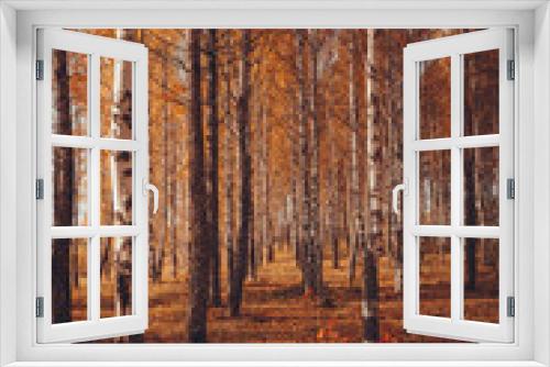 Fototapeta Naklejka Na Ścianę Okno 3D - lone branch on a background of autumn forest