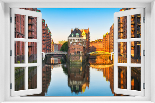Fototapeta Naklejka Na Ścianę Okno 3D - Speicherstadt in Hamburg, Deutschland