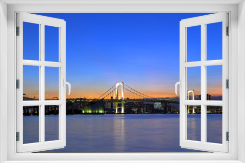 Fototapeta Naklejka Na Ścianę Okno 3D - レインボーブリッジの夜景